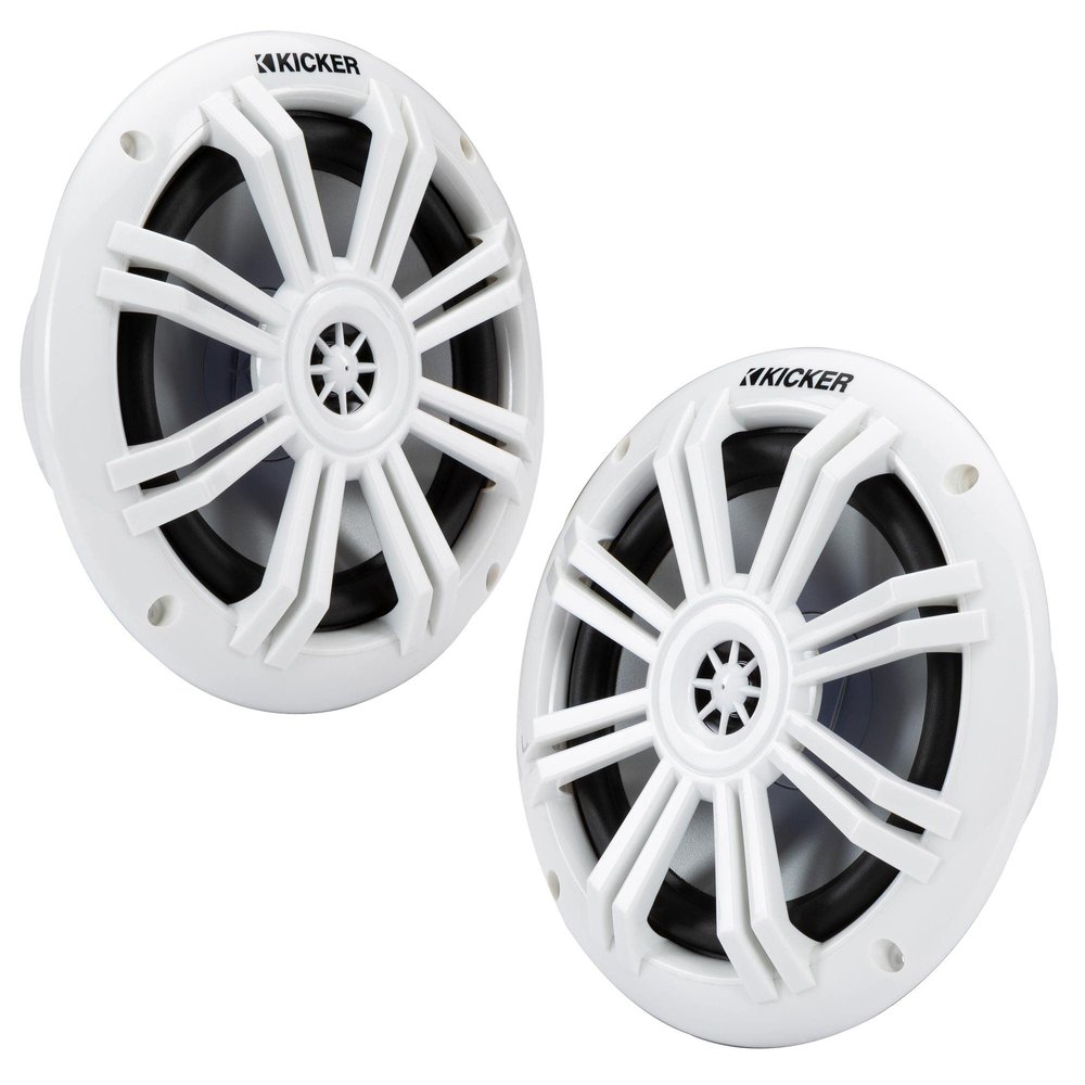 KICKER 49KM604W KM 6.5" 4 Marine Coaxial Speakers - Pair