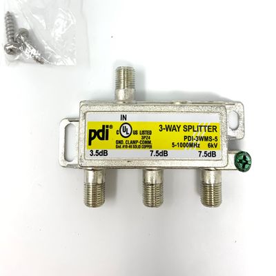 3 Way Splitter PDI-3WMS-5 Un-Balanced 6kV 5-1000MHz Compatible with Verizon Fios (Yellow)