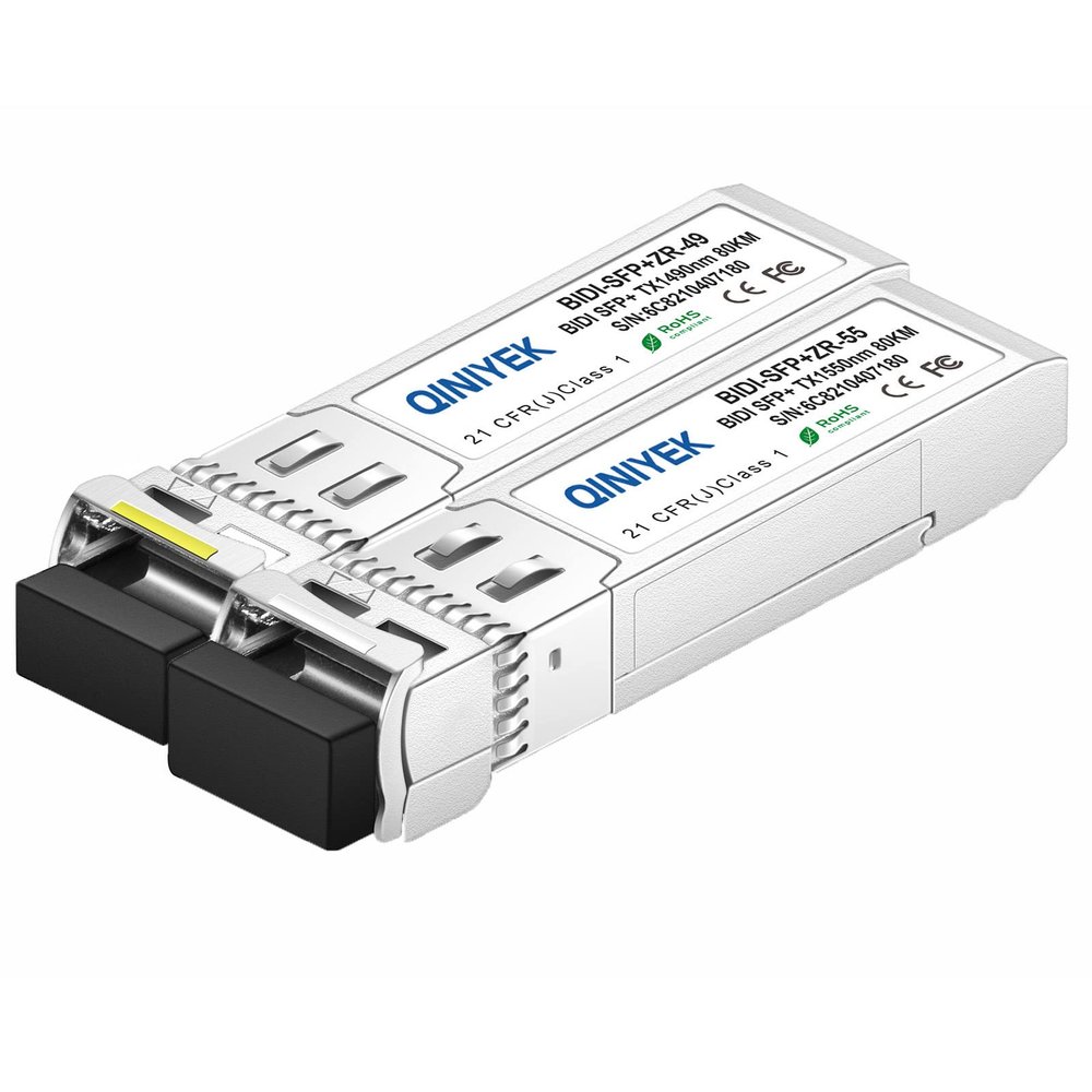 A Pair of 10G SFP BIDI Module, 10G SFP+ BIDI Transceiver,TX1490nm/RX1550nm for Cisco SFP-10G-BX80U-I,Cisco SFP-10G-BX80D-I,Ubiquiti, Mikrotik, D-Link, Supermicro, Netgearand More.(SMF,80km,DDM)