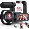 Video Camera UHD 4K 48MP for YouTube 18 X Digital Camcorder IR Night Vision Wi-Fi Vlogging Camera With Microphone 2.4G Remote 3 in Touch Screen Handheld Stabilizer view 1