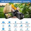 Video Camera UHD 4K 48MP for YouTube 18 X Digital Camcorder IR Night Vision Wi-Fi Vlogging Camera With Microphone 2.4G Remote 3 in Touch Screen Handheld Stabilizer view 2