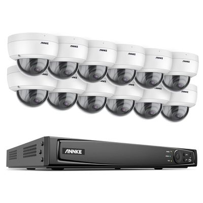 ANNKE 4K 16CH Home Security Camera System, 12pcs Wired 8MP Outdoor PoE IP Cameras with Person Vehicle Detection, IP67 Weatherproof and IK10 Vandal-Proof, 4K NVR Without Hard Drive, H800
