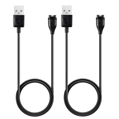 RuenTech Compatible with Garmin Vivoactive 6 Charger, USB Charging Cable 3.3 Ft Charging Cord for Vivoactive 5 Watch Charger (Black-2pcs)