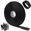 WSZJINB 16Ft x 0.8In Adjustable Cable Straps with Buckles, Free Cut Length, Black Reusable Fastening Cable Ties, Hook and Loop Securing Strap for Cable Tidy, Wire Management, Cord Organiser view 1