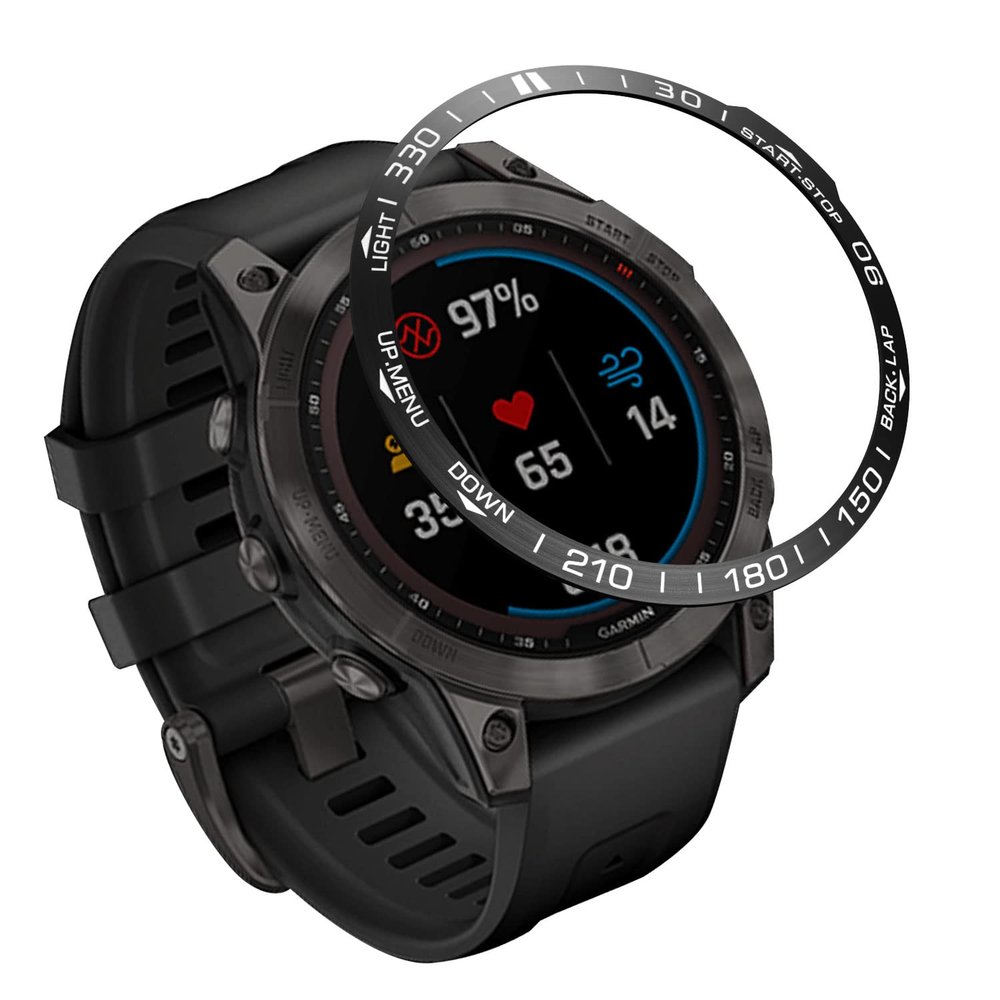REYDA Watch Bezel Compatible for Garmin Fenix 7 Bezel Ring, Stainless Steel Watch Bezel Loop Adhesive Cover Scratch Resistant Collision Protection Metal Bezel Styling Dial Circle for Garmin Fenix 7