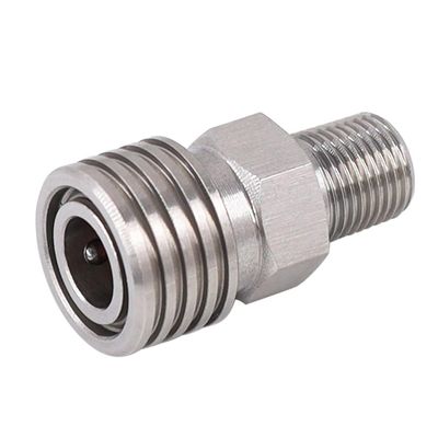 HMKUGO 1/8 NPT Male Thread to 8MM Female Quick-Disconnect Connector Adapter, Stainless Steel, PCP Paintball Charging Fittings with Sealing O-Ring