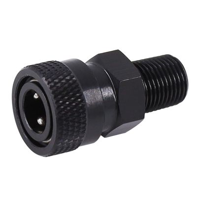 HMKUGO 1/8'' NPT Male Thread to 8MM Female Quick-Disconnect Connector Adapter, Black Zinc Plated Copper, PCP Paintball Charging Fittings with Sealing O-Ring