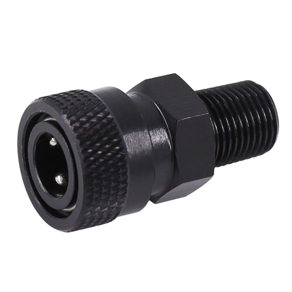 HMKUGO 1/8'' NPT Male Thread to 8MM Female Quick-Disconnect Connector Adapter, Black Zinc Plated Copper, PCP Paintball Charging Fittings with Sealing O-Ring
