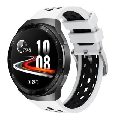 KFAA Sport Original Silicone 22mm Watchband Straps for Huawei Watch GT 2e Smart Watch Replacement GT2e Wristband Bracelet Belt Correa (Color : White Black, Size : for Huawei GT2e)