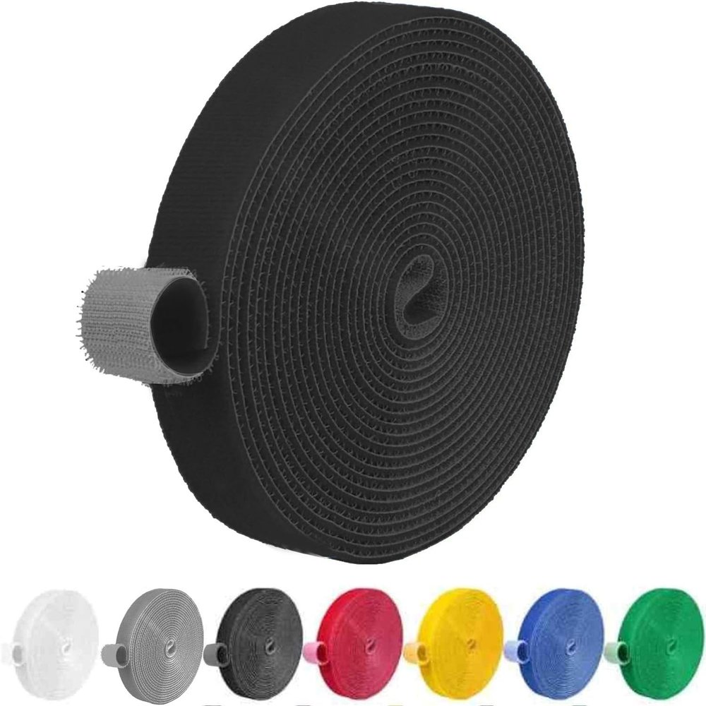 IFNOW Hook and Loop Tape 32FT Reusable Fastening Tape Cable Ties Double-Sided Hook-and-Loop Cable Management Tie (Black, 0.8IN)