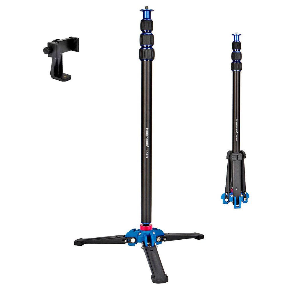 Koolehaoda Tripod Stand Webcam Stand Extendable Monopod with 1/4" Screw, Aluminum Table Tripod with Phone Holder for Cell Phones, Camera