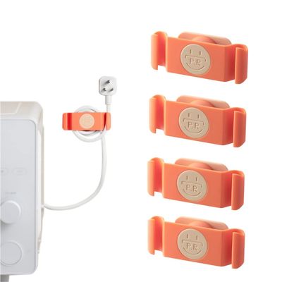 4 Pack Cord Organizer for Appliances, Adhesive Rotatable Cable Winder Bundlers Hider Wrapper Holder, Wire Keeper, Tidy Wrap for Cable Management with Home, Kitchen, Bathrooms, Offices (orange)