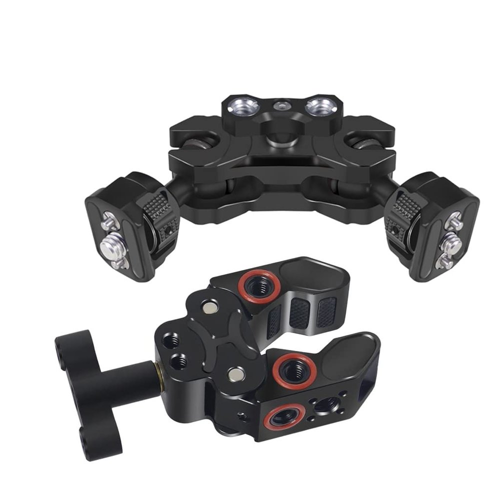 BGNing Motorcycle Bike Handlebar Mount Clip Clamp Anti-Loose Knob Lock Bracket for Action Camera (Type C)