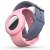Air tag Wristband Kids(2 Pack) - Soft Silicone Air tags holder for Kids - Lightweight GPS Tracker Holder Compatible with Apple Air tag Watch Band (Blue Gray & Pink) view 1