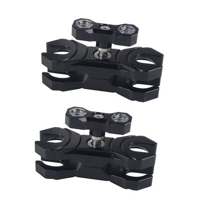 BGNing Ball Head Monitor, D20mm Ball Head Clamp, Anti-drop Handle Adjustable Angle Ball Clamp for Diving Photography (2pcs Black)