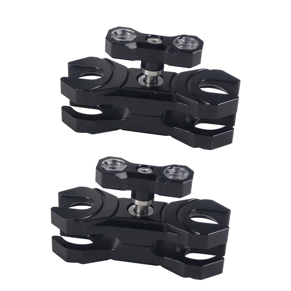 BGNing Ball Head Monitor, D20mm Ball Head Clamp, Anti-drop Handle Adjustable Angle Ball Clamp for Diving Photography (2pcs Black)