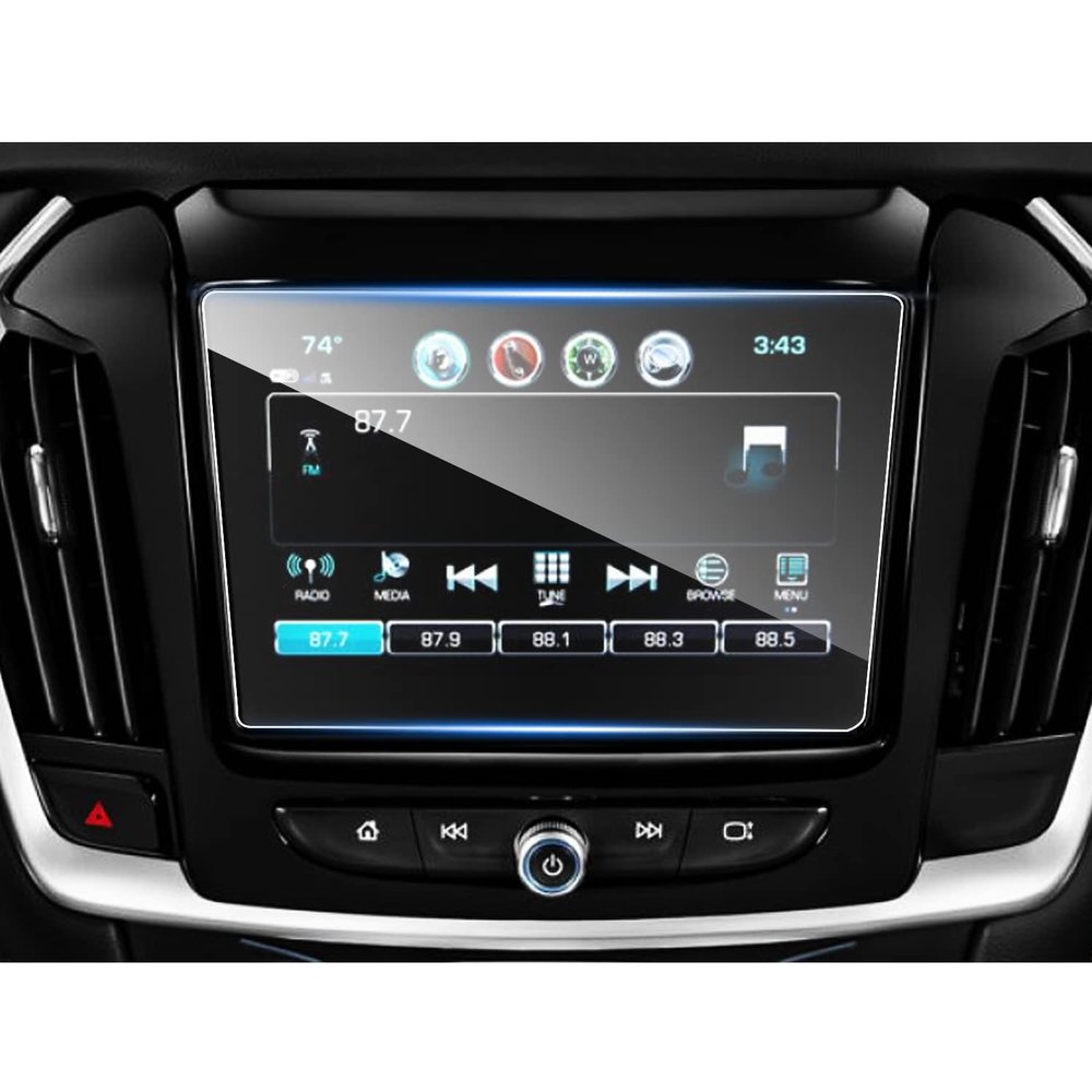 SHAOHAO 2023 Chevy Traverse Screen Protector for 2018-2022 2023 Chevy Traverse Accessories (LT Cloth/LT Leather/RS/Premier/High Country) 8 In Display HD Clarity Navigation Tempered Glass Screen Cover