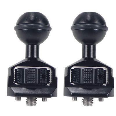 BGNing 3/8 inch 1/4 inch Ball Head, Tripod Ball Head with 3/8" 1/4" Screw Adapter for Magic Hand Bracket Accessories Monitor Rabbit Cage (2pcs 1/4 Inch Allai Positioning Black)