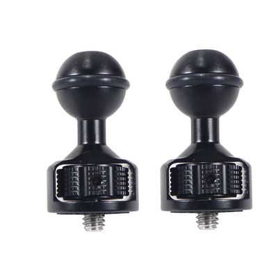 BGNing 3/8 inch 1/4 inch Ball Head, Tripod Ball Head with 3/8" 1/4" Screw Adapter for Magic Hand Bracket Accessories Monitor Rabbit Cage (2pcs 1/4 Inch Black)