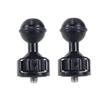 BGNing 3/8 inch 1/4 inch Ball Head, Tripod Ball Head with 3/8" 1/4" Screw Adapter for Magic Hand Bracket Accessories Monitor Rabbit Cage (2pcs 1/4 Inch Black) view 1