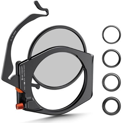 K&F CONCEPT X-PRO Metal Square ND Filter Holder + 95mm Circular Filter + 4 Filter Adapter Rings Kit for Camera Lens