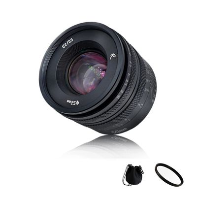 AstrHori 50mm F2.0 Full Frame Large Aperture Manual Focus Prime Lens with Blur Effect&Filter Slot Compatible with Canon EF M Mount Mirrorless Camera M,M2,M3,M5,M6,M10,M100,M50,M50II