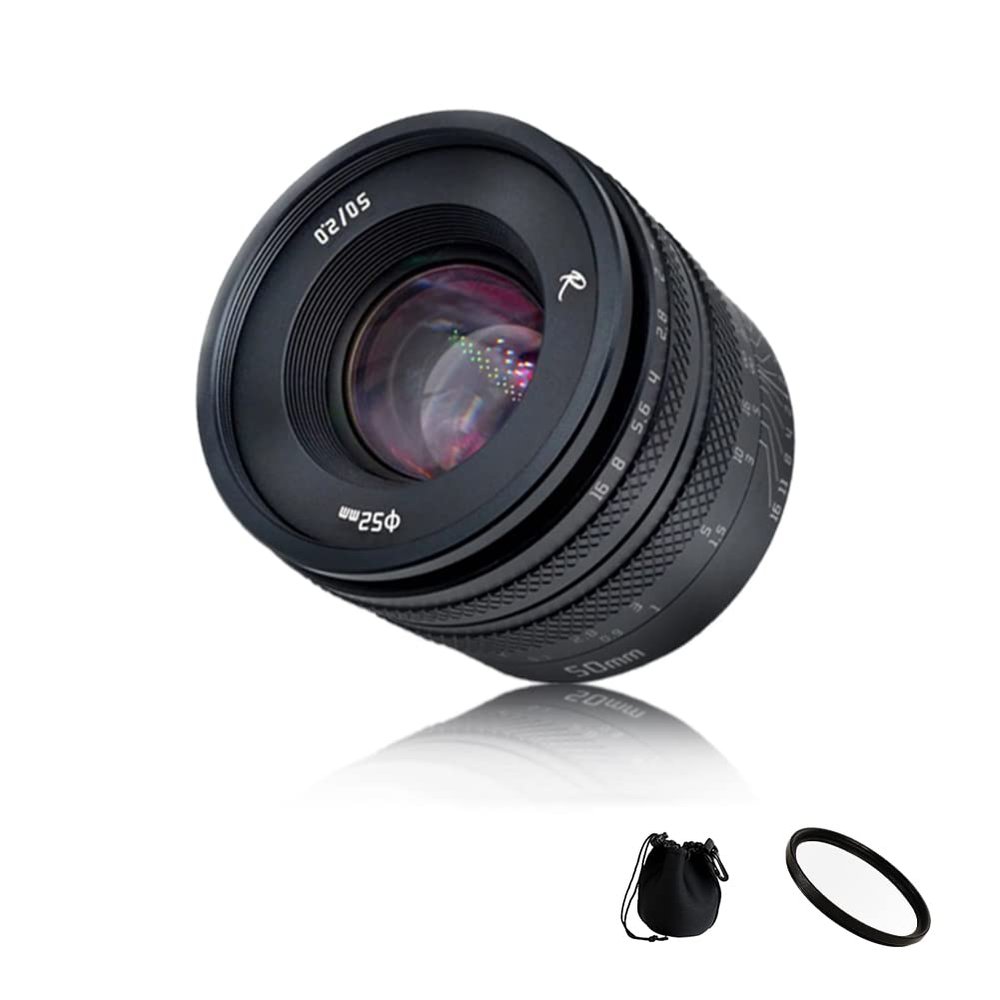 AstrHori 50mm F2.0 Full Frame Large Aperture Manual Focus Prime Lens with Blur Effect&Filter Slot Compatible with Canon EF M Mount Mirrorless Camera M,M2,M3,M5,M6,M10,M100,M50,M50II