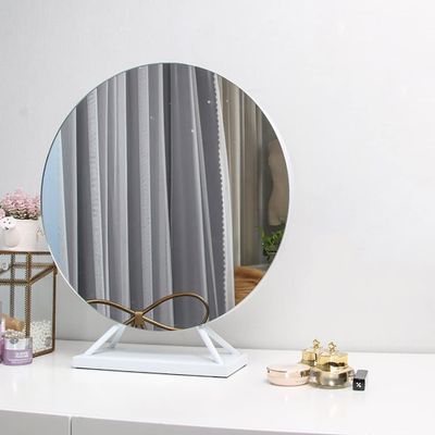LED Round Mirror,Circle Mirror Gold,Vanity Mirror Entryway Mirror,lighted Vanity Mirror,boho Mirror,wall Mirrors For Living Room,mirror With Lights For Makeup ( Color : A-White , Battery *1 : 50CM )