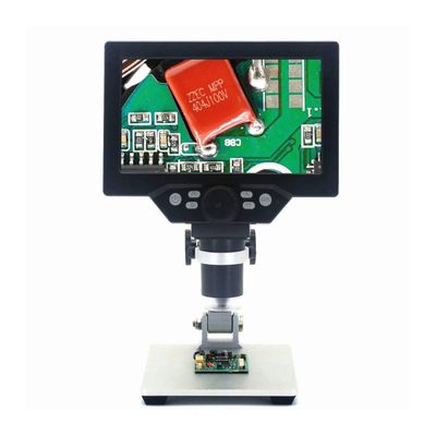 Microscope Kit G1200 Digital Microscope 12MP 7Inch Large Color Screen Large Base LCD Display 1-1200X Continuous Magnifier Microscope Lens Adapters