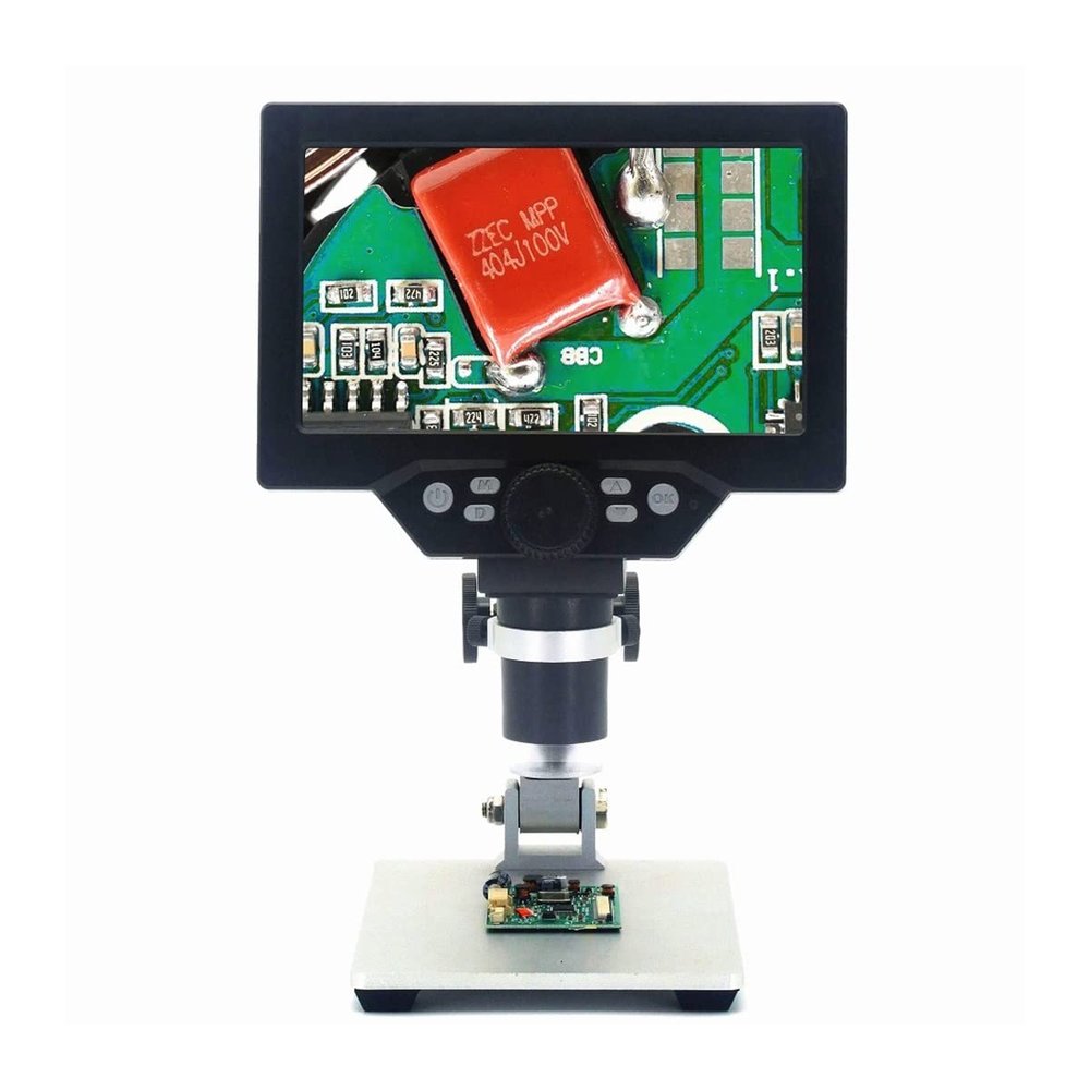 Microscope Kit G1200 Digital Microscope 12MP 7Inch Large Color Screen Large Base LCD Display 1-1200X Continuous Magnifier Microscope Lens Adapters