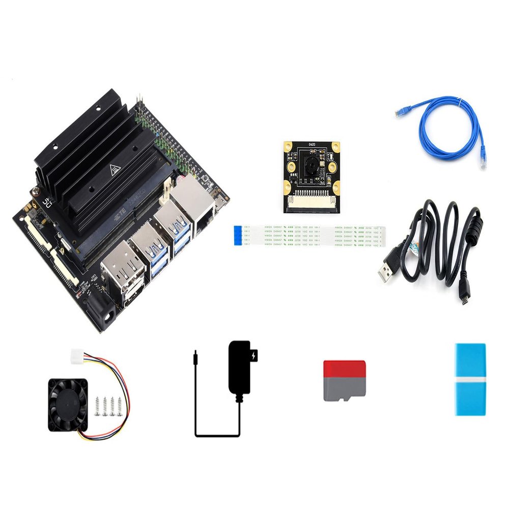 Waveshare Jetson Nano Development Kit, Alternative Solution of B01 Kit B Includes Jetson-IO-Base-A, Nano Module, and Other Accessories (8 Items)