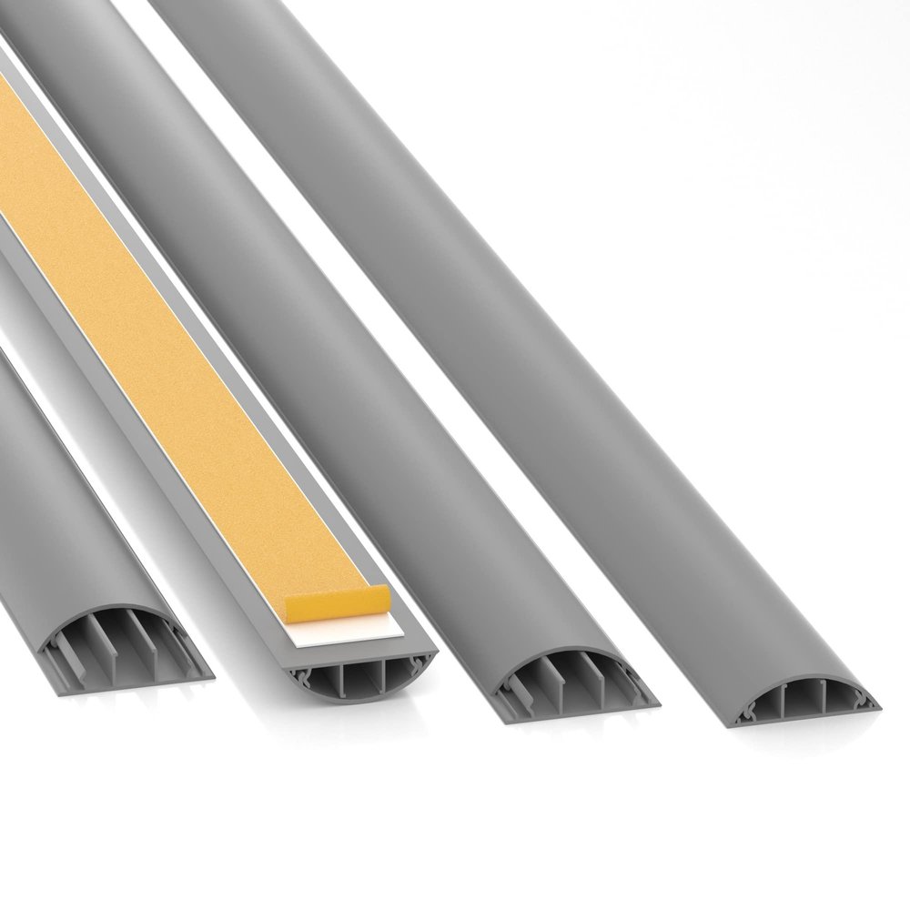CILSON 11.81" Cord Cover W2.76 H0.79, Grey, Strong Self-Adhesive, Impact, Floor/Wall Cable Protector, Protect Wires & Prevent Cable Trips, Cable Management Solution - Cord Cavity