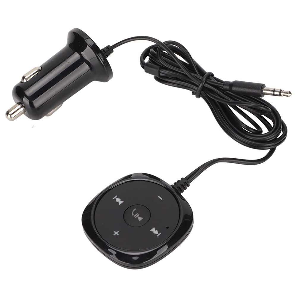 Sanpyl Car Bluetooth 5.0 Adapter, Handsfree Calling & Audio Receiver, 5V 2.1A USB Charging Port, 3.5mm AUX Input for Cars