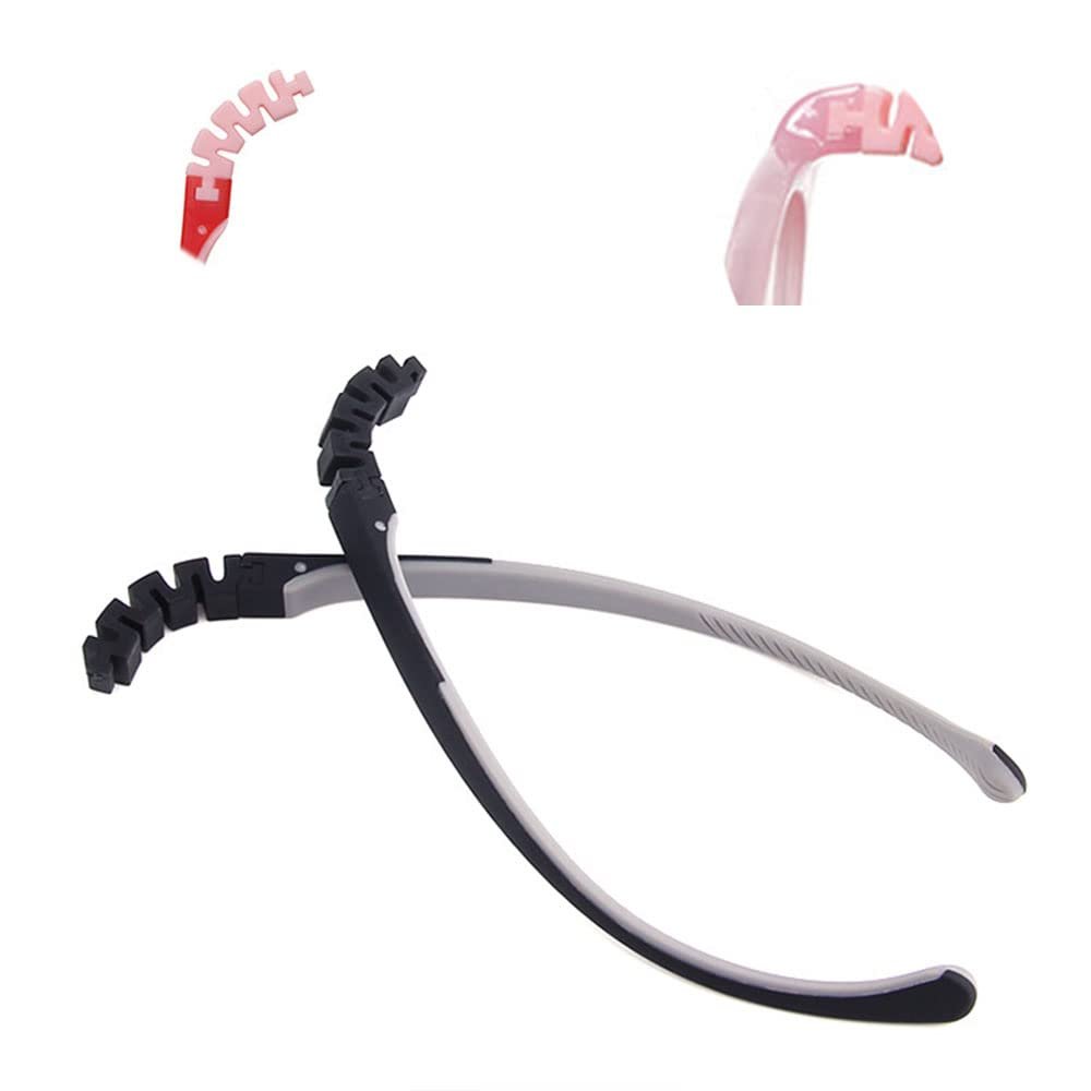 Child Eyeglass Arms 1 Pair Glasses Replacement Temple Silicone Frame Arms (Black Grey)