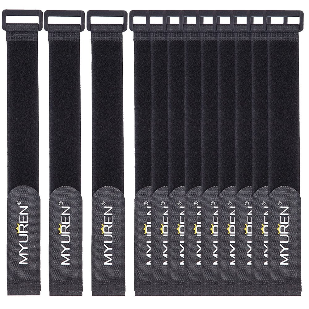 1"x 12"-12 Pack Reusable Fastening Cable Straps with Buckle Adjustable Hook and Loop Securing Strap Multi-Purpose Cinch Strap for Cord Management