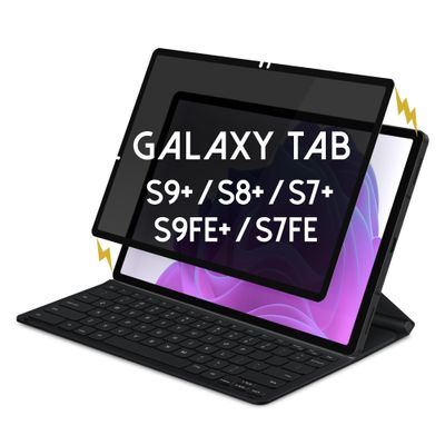 ANBAC Removable Privacy Screen Protector for 12.4 inch Samsung Galaxy Tab S7 Plus (2020) and Galaxy Tab S8 Plus (2022),Tinted Magnetic Private UV Filter,Anti-Fingerprint