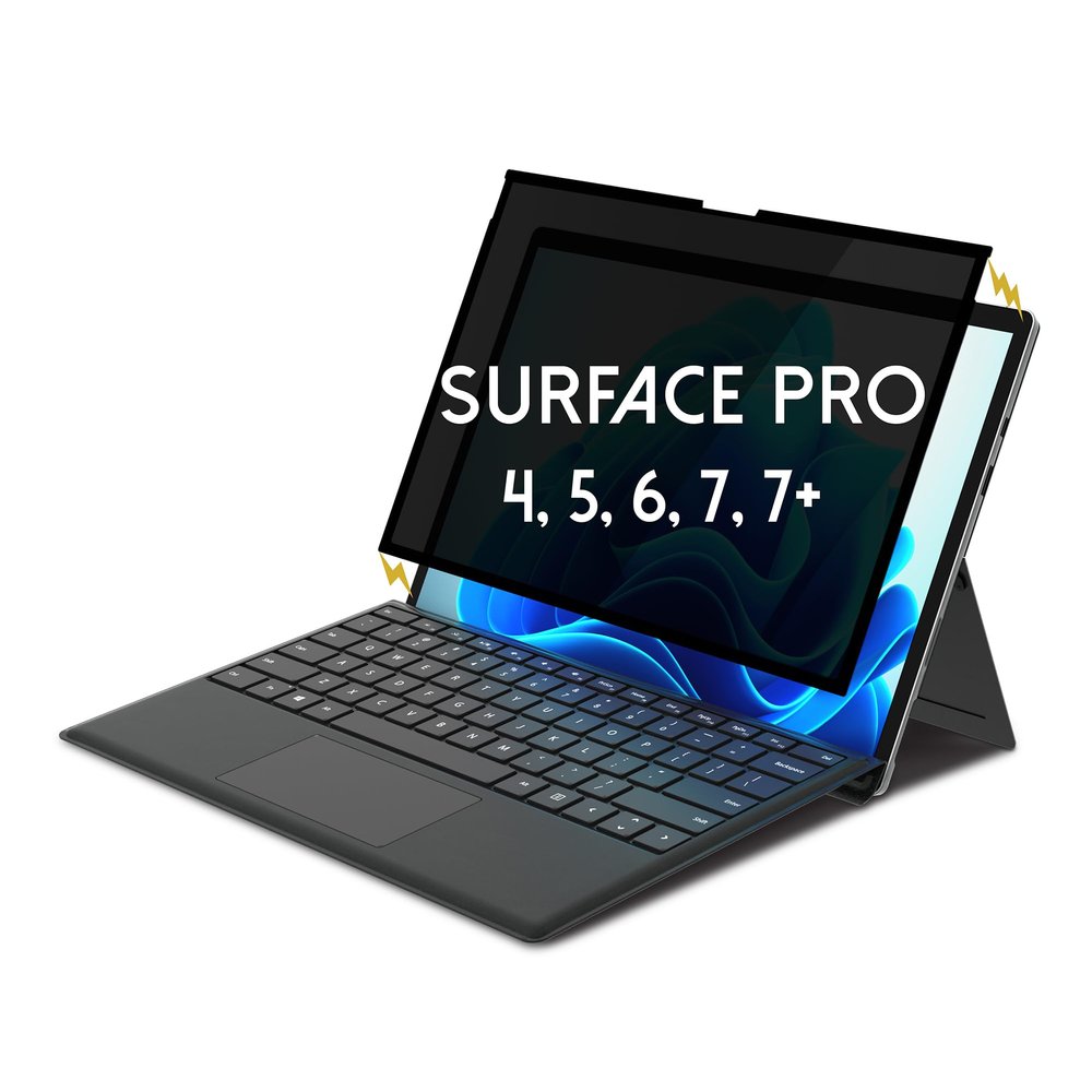ANBAC Removable Privacy Screen Protector for 12.3 inch Microsoft Surface Pro 7, 7 Plus, 6, 5, and 4 (2021/2018/2017/2015) - Blue Light Blocking Security Screen Potector | Anti-Fingerprint Paper