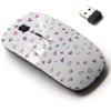 2.4G Wireless Mouse with Cute Pattern Design for All Laptops and Desktops with Nano Receiver - Dark Pink Blue view 1