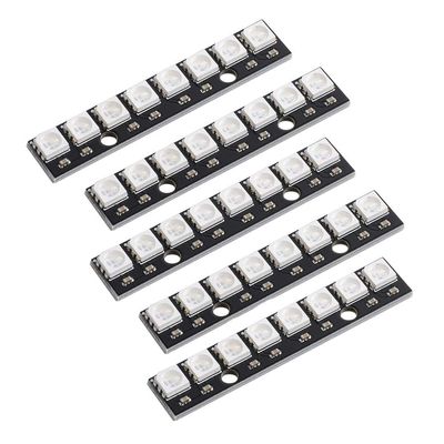 Sparkleiot 8 Bits WS2812 RGB LED Stick 8 X WS2812B 5050 Full Color RGB LED Module Built-in Drivers for Arduino Raspberry Pi ESP32 Shopping Mall Home Decoration Lighting Pack of 5pcs