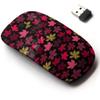 2.4G Wireless Mouse with Cute Pattern Design for All Laptops and Desktops with Nano Receiver - Autumnal Leaves Gold view 1