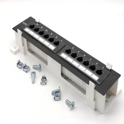 Elecbee Network Patch Panel CAT6 12 Port Patch Panel with RJ45 Jack