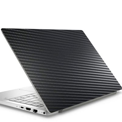 Puccy 2 Pack Back Protector Film, compatible with Lenovo IdeaPad 3i Gen 6 17.3" Laptop Black Carbon Fiber Guard Cover Skin  Not Tempered Glass Front Screen Protectors 
