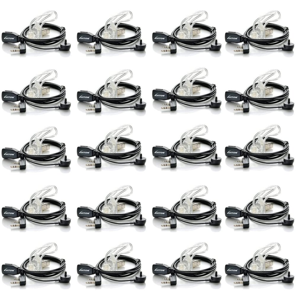 20 Pack Walkie Talkie Earpiece with Mic for BaoFeng Radio Retevis Headset for Baofeng UV-5R BF-888S Arcshell Retevis H-777 RT21 RT22 Kenwood 2 Way Radio by LUITON