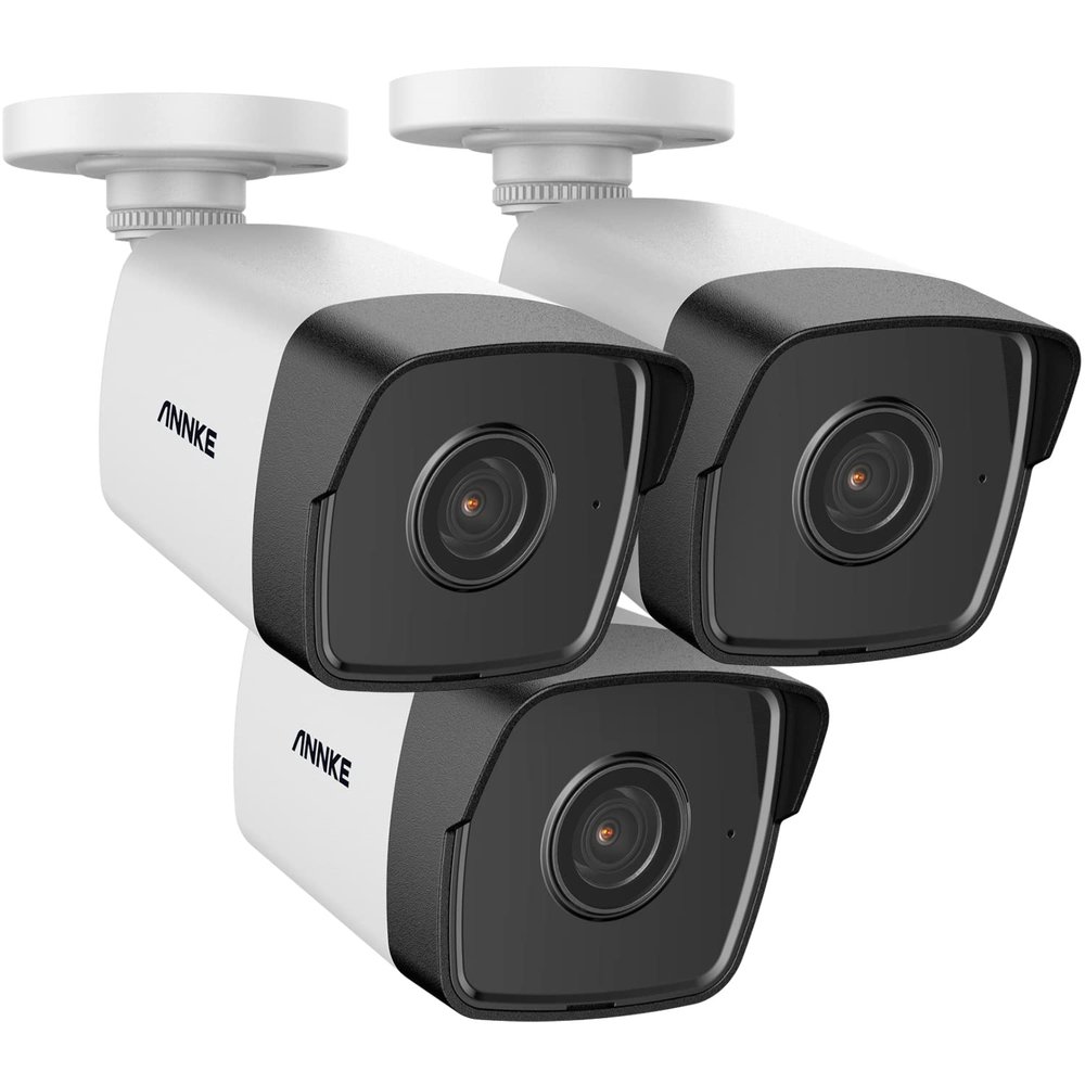 ANNKE C500 3 Pack 5MP PoE Security Bullet Camera w/Audio,100ft EXIR 2.0 Color Night Vision, Built-in Mic, H.265+ Internet IP Camera, Digital WDR, IP67 Weatherproof, Smart Motion Alerts
