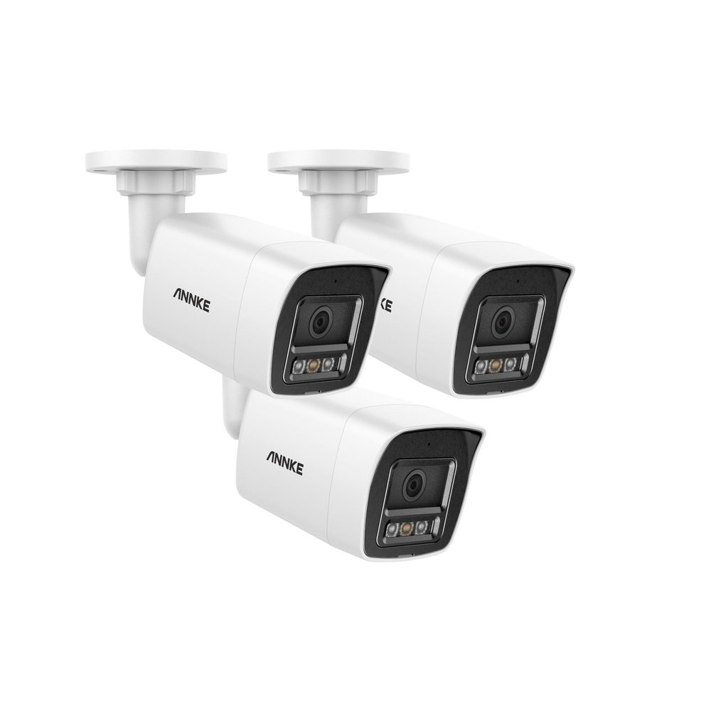 ANNKE C800 3 Pack PoE 4K Security Camera with AI Human/Vehicle Detection, H.265+ 8MP Outdoor IP Bullet Camera w/Audio Recording, 100ft EXIR 2.0 Night Vision, 120dB WDR, Support Max 512GB TF Card