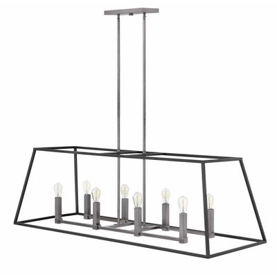 Bailey Street Home Modern Farmhouse Eight Light Chandelier-Aged Zinc Finish Transitional Industrial Interior Hanging 81-Bel-3002251