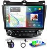 Android 15 Car Stereo for Honda Accord 2003-2007 Radio Wireless Carplay Android Auto 10.1 inch 1080P HD IPS Touch Screen DSP EQ Built-in GPS MirrorLink WiFi Bluetooth FM/RDS AHD Backup Camera Mic view 1