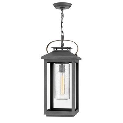 1 Light Medium Outdoor Hanging Lantern in Traditional-Coastal Style 9.5 inches Wide By 21.5 inches High-Ash Bronze Finish-Incandescent Lamping Type-E26 Medium Lamp Base Type Traditional Coastal