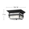 2 Light Medium Outdoor Flush Mount in Transitional-Craftsman-Coastal Style 12.25 inches Wide By 7 inches High-Titanium Finish-Incandescent Lamping Type Transitional Craftsman Coastal Outdoor view 2