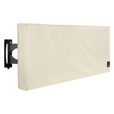 iBirdie Outdoor TV Cover 28 to 32 inch Weatherproof, Cover Size 29''L x 19''H, Waterproof for Outside Flat Screen 28 to 32 inch TV, Beige, 600D Thick Fabric Screen Protector with Bottom